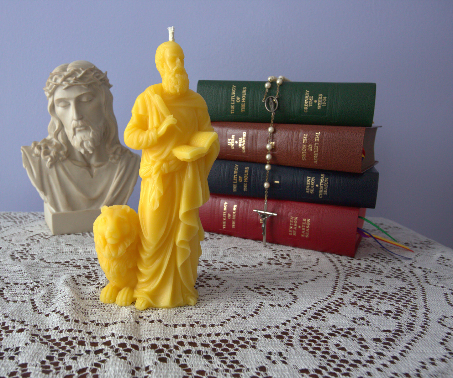 Saint Mark the Evangelist Beeswax Prayer Candle