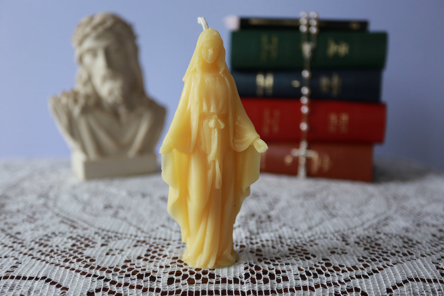 Our Lady of Grace Beeswax Prayer Candle