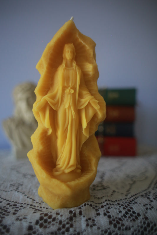 Large Our Lady of Grace Beeswax Prayer Candle