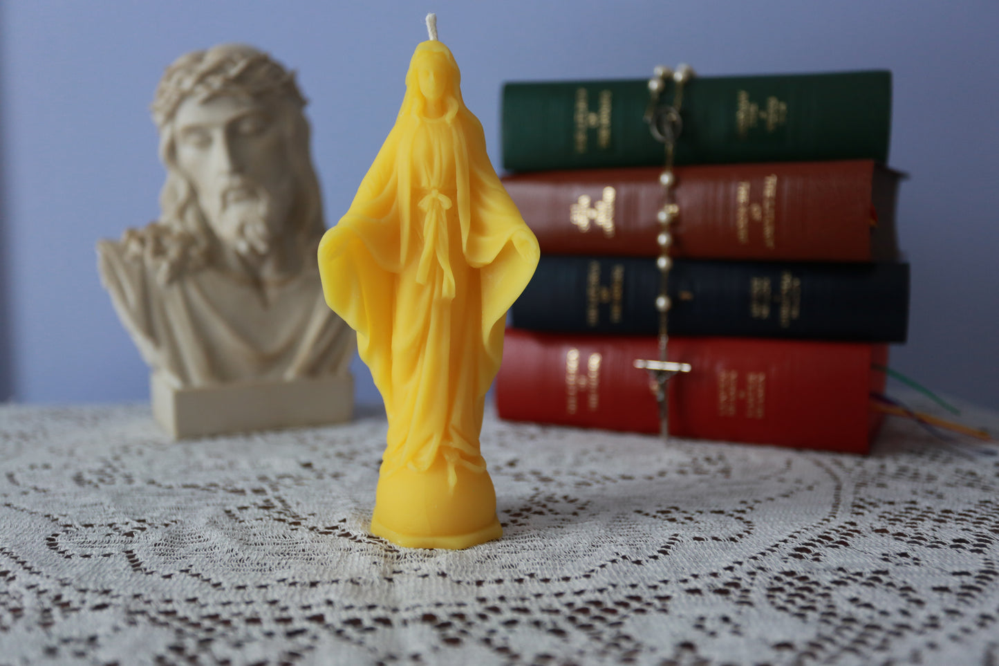 Our Lady of Grace Beeswax Prayer Candle