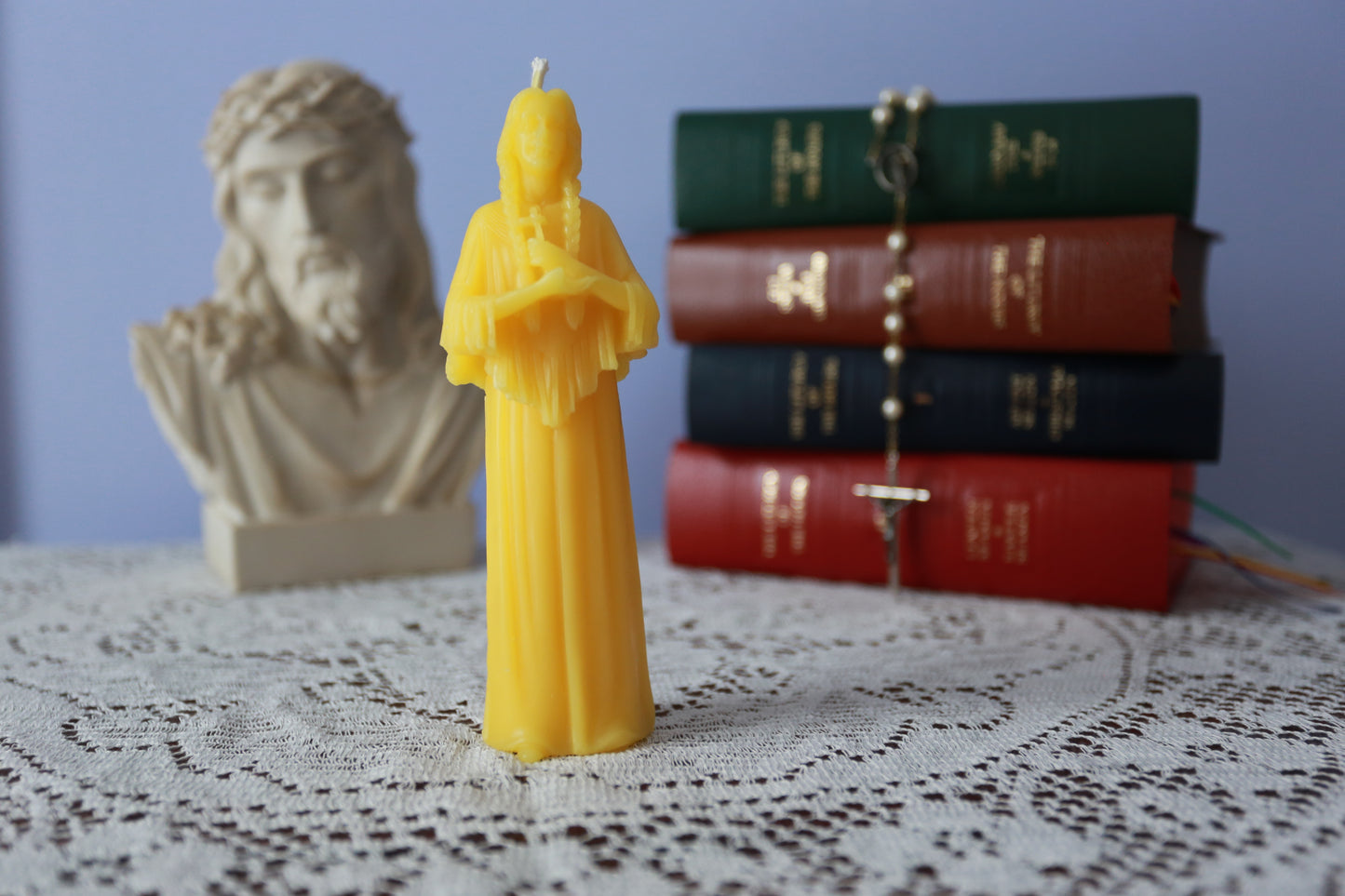 Saint Kateri Tekakwitha Beeswax Prayer Candle
