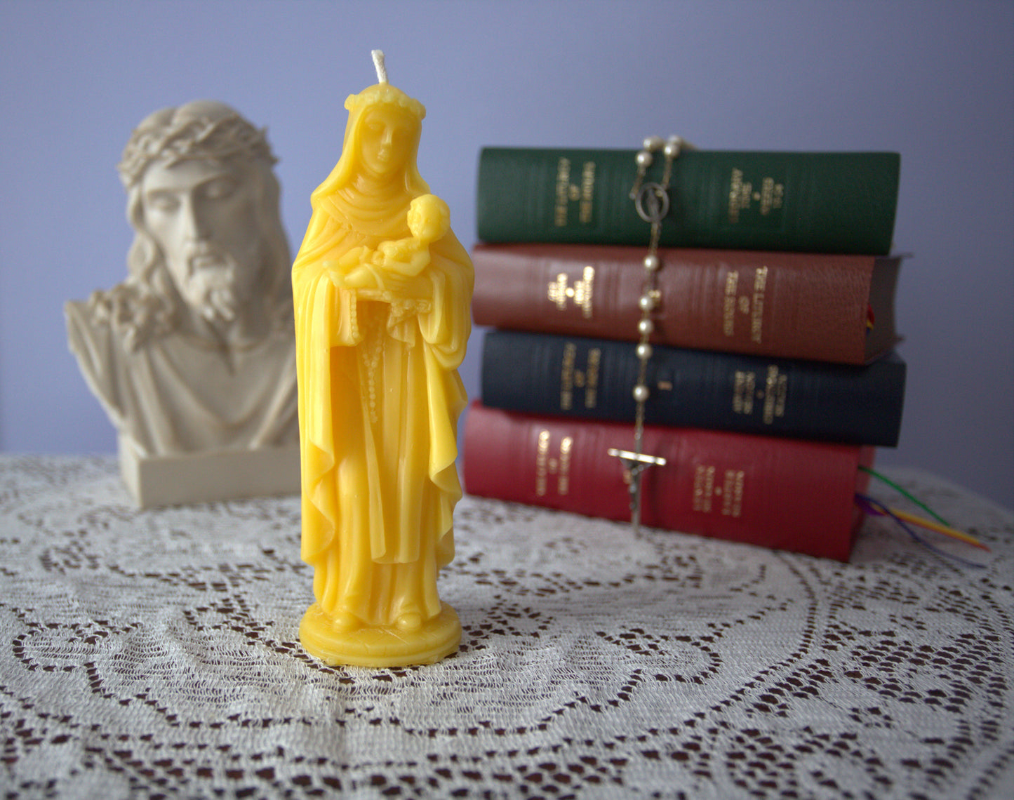 Saint Rose of Lima Beeswax Prayer Candle