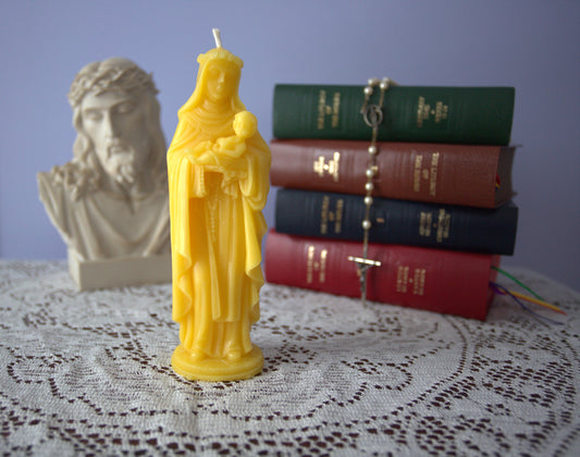 Saint Rose of Lima Beeswax Prayer Candle