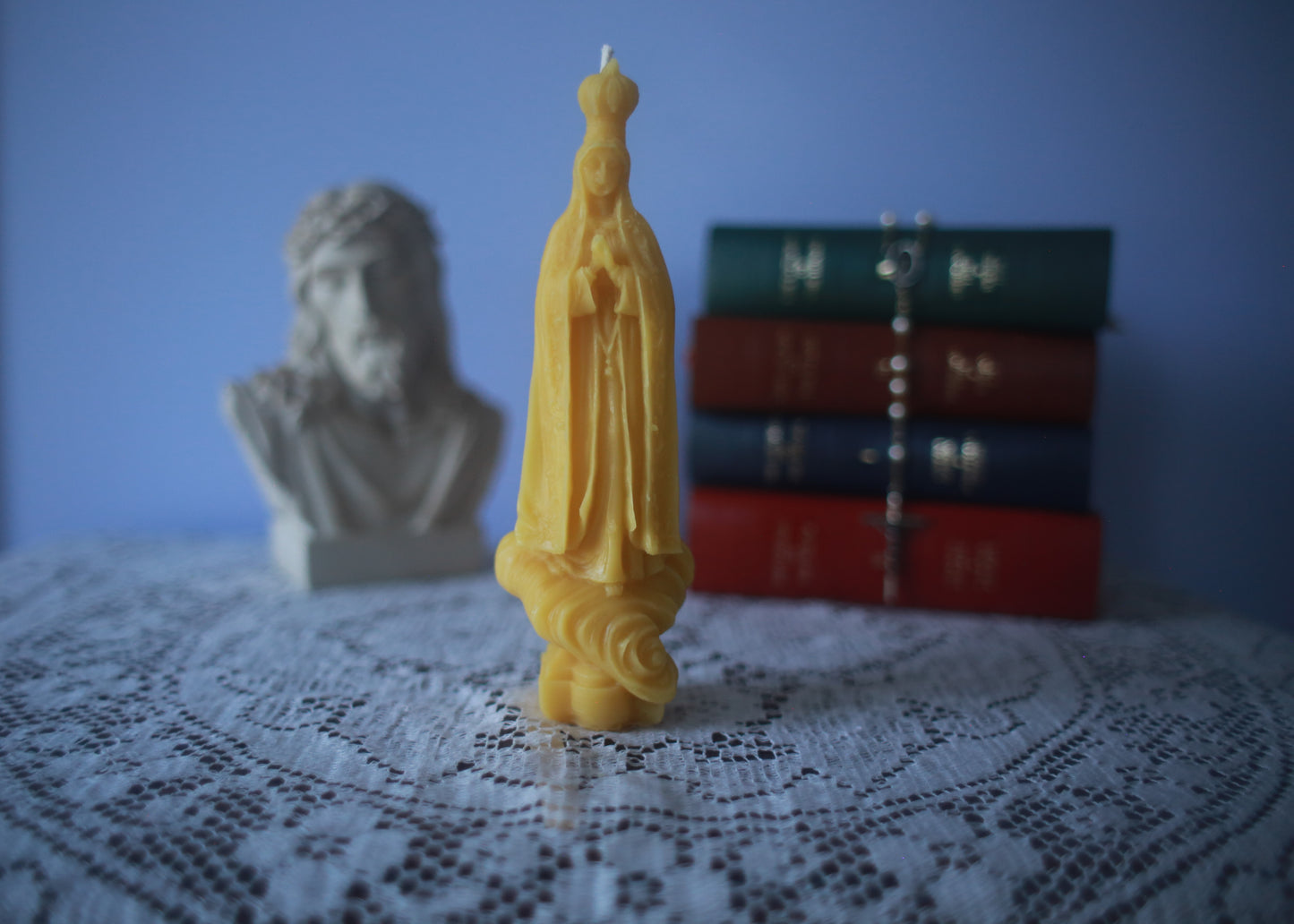 Our Lady of Fatima Beeswax Prayer Candle