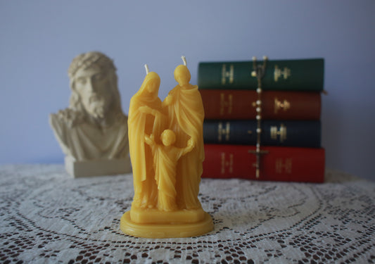 Holy Family Beeswax Prayer Candle