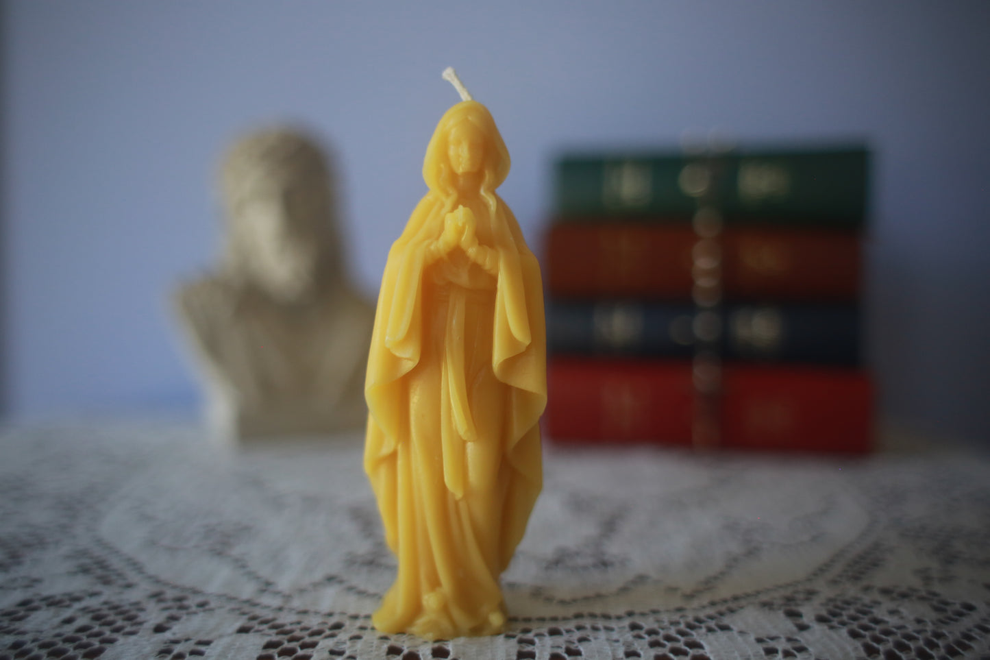 Our Lady of Lourdes Beeswax Prayer Candle