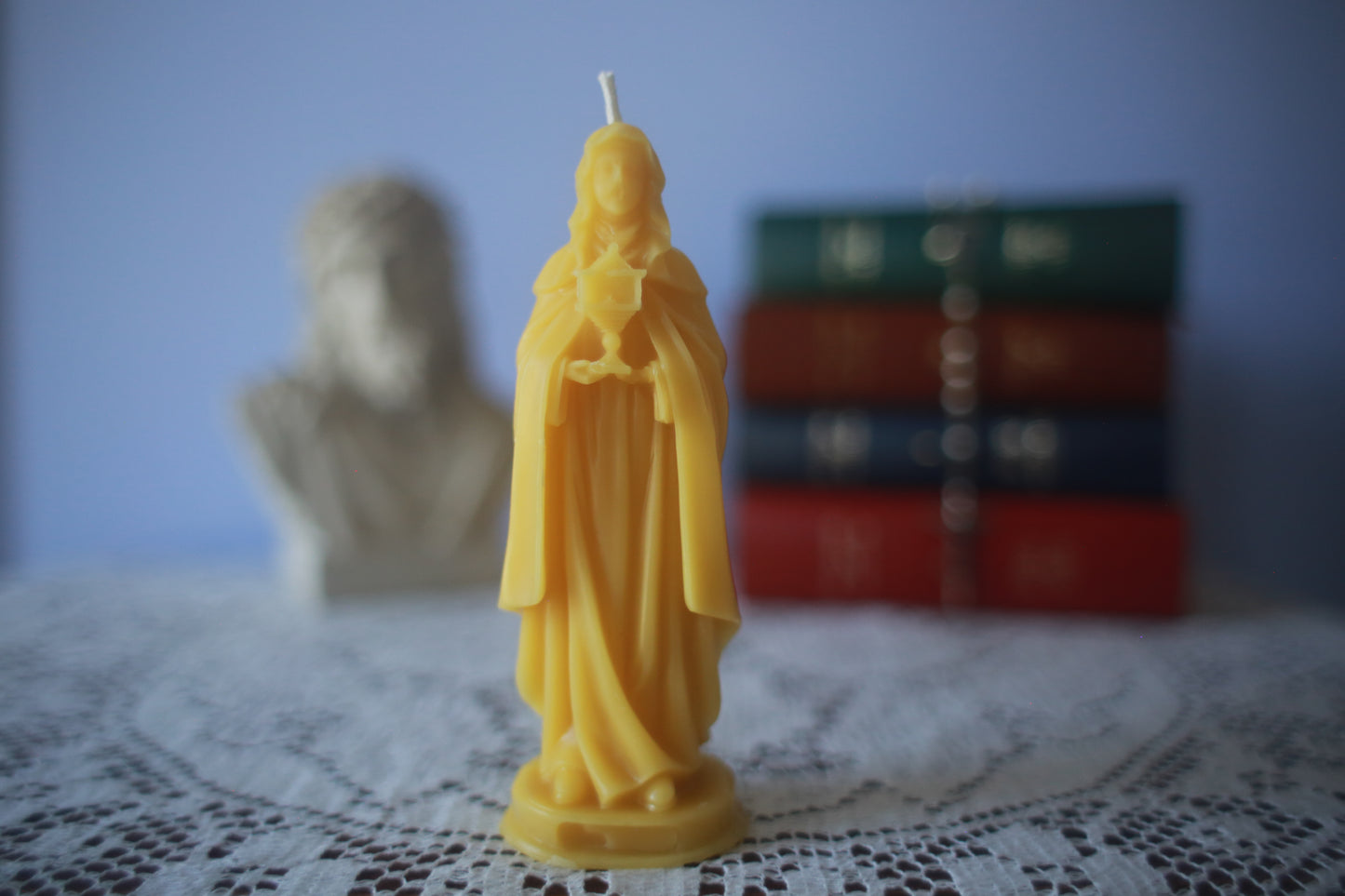 Saint Clare of Assisi Beeswax Prayer Candle